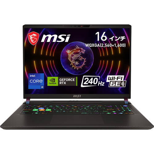 Vector-GP68HX-12VH-779JP　[ 16型 / WQXGA (240Hz) / i9-12900HX / RTX4080 / RAM:16GB / SSD:1TB / Windows 11 Home / コスモスグレイ ]