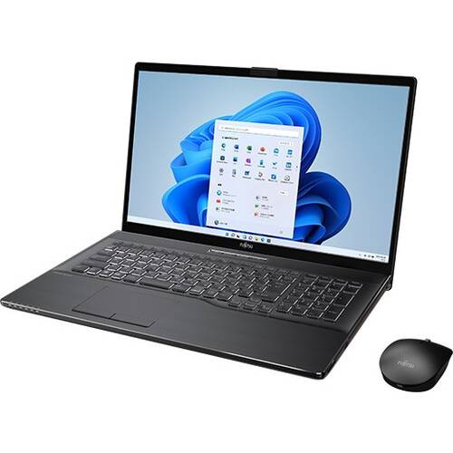 FMVN77F3B FMV LIFEBOOK NH　[ 17.3型 / フルHD / Ryzen 7 5700U / RAM:8GB / SSD:512GB / Windows 11 Home / MS Office H&B / ワイヤレスマウス付属 / ブライトブラック ]