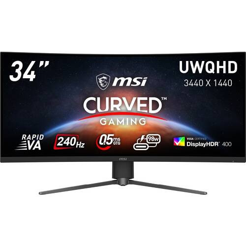 MPG 346CQRF X24 34インチ ウルトラワイド(UWQHD 3440x1440) ゲーミングモニター 240Hz 0.5ms(GTG) RapidVA 1500R湾曲パネル