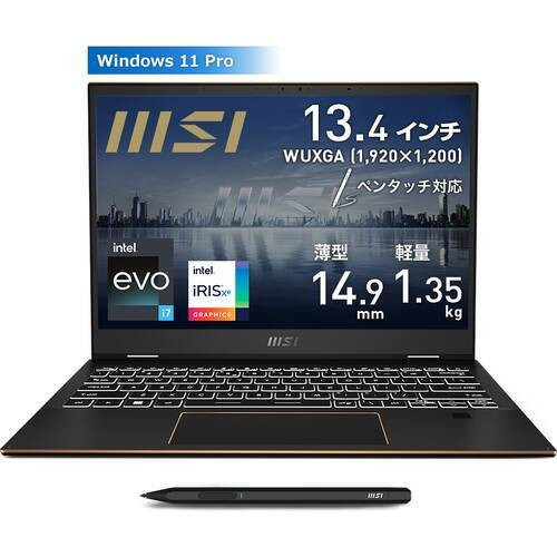 Summit-E13FlipEvo-A13MT-048JP [ 13.4型 / WUXGA(120Hz) タッチパネル / i7-1360P / RAM:32GB / SSD:1TB / Windows 11 Pro / インクブラック ]