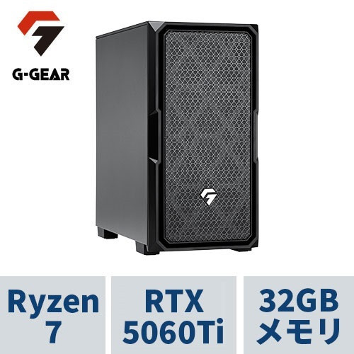 ゲーミングPC  GE7A-D257B/CP1 Ryzen7 9800X3D /RTX5060Ti(16GB版) /32GBメモリ /2TB SSD /WiFi+Bluetooth対応
