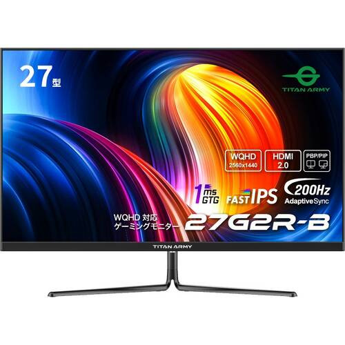 27G2R-B 27インチ WQHD(2560x1440) ゲーミングモニター 200Hz 1ms(GTG) FastIPS ブラック