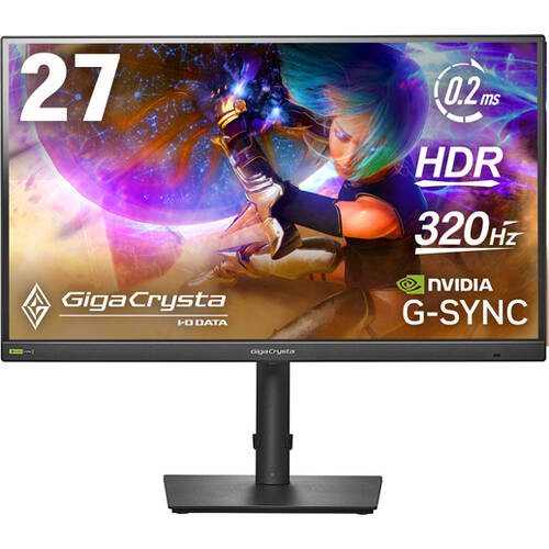 GigaCrysta KH-GDQ271RAB 27インチ WQHD(2560x1440) ゲーミングモニター 320Hz 0.2ms(GTG) AHVAパネル ブラック